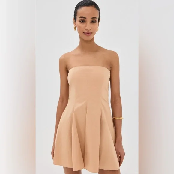Azeeza Chic Strapless Tan Dress - Picture 4 of 9